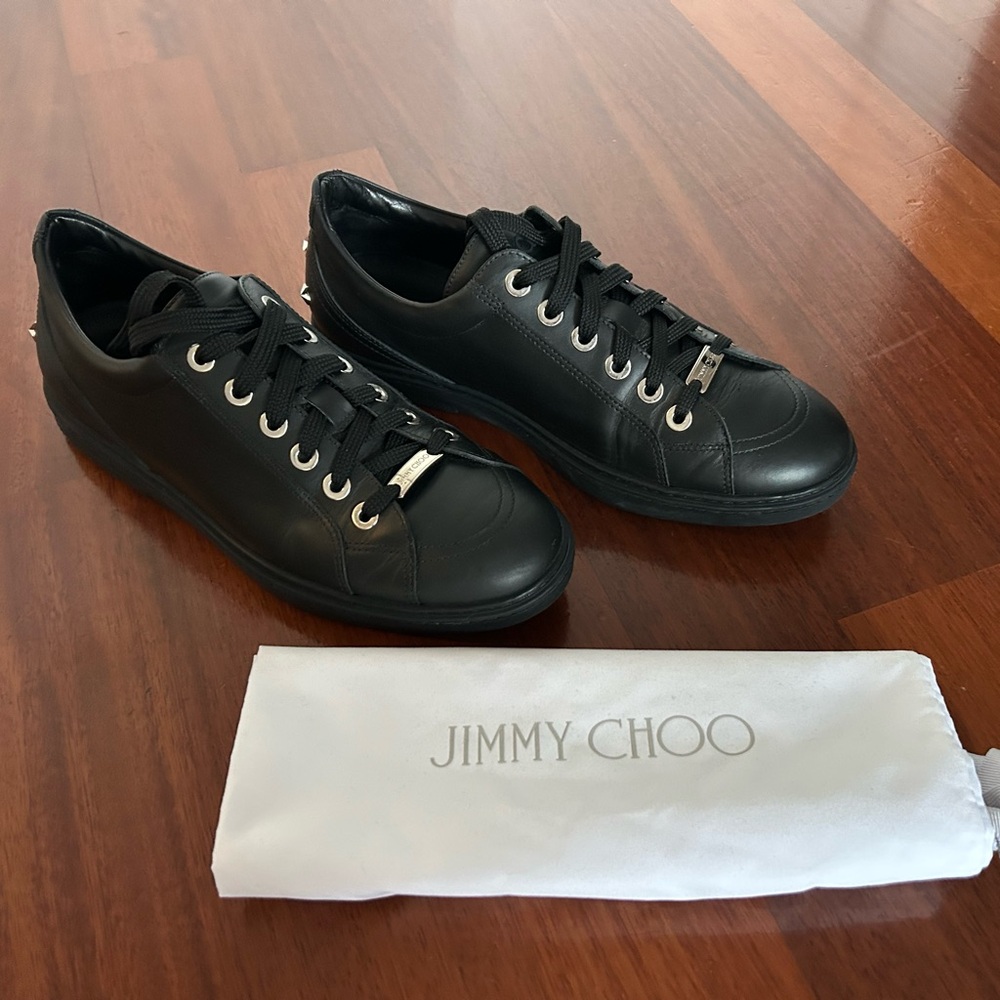Jimmy Choo Men's Black Leather Sneakers
